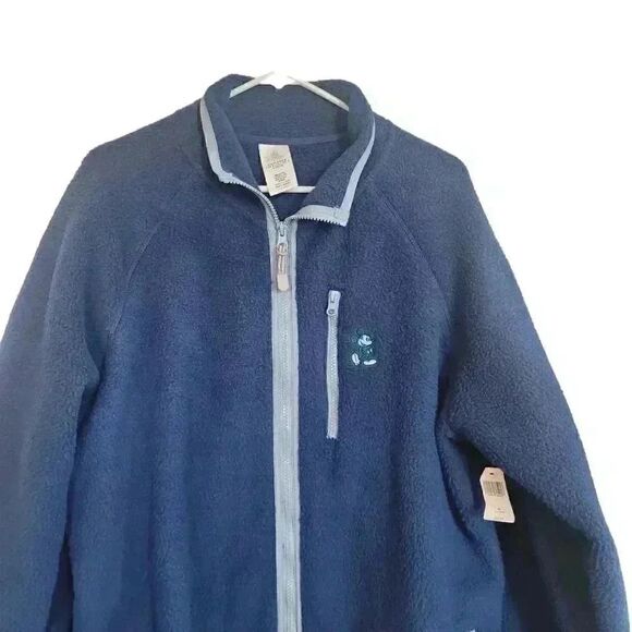 Disney Parks Unisex Adult Blue Poly Fleece w Mickey Embroidery Zip Front Jacket - Picture 3 of 12